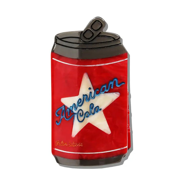 HAND PAINTED AMERICAN COLA CAN CLAW HAIR CLIP