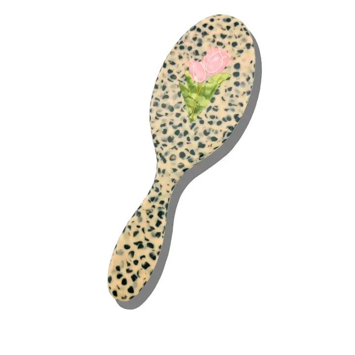 HAND PAINTED VINTAGE TULIPS AMAZINUG DAY HAIR BRUSH
