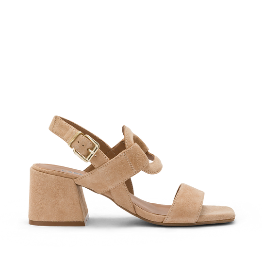 CARRY CIRCLE SUEDE SANDAL - NATURAL