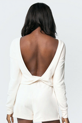 ALL AROUND LOUNGE REVERSIBLE TOP - EGGNOG