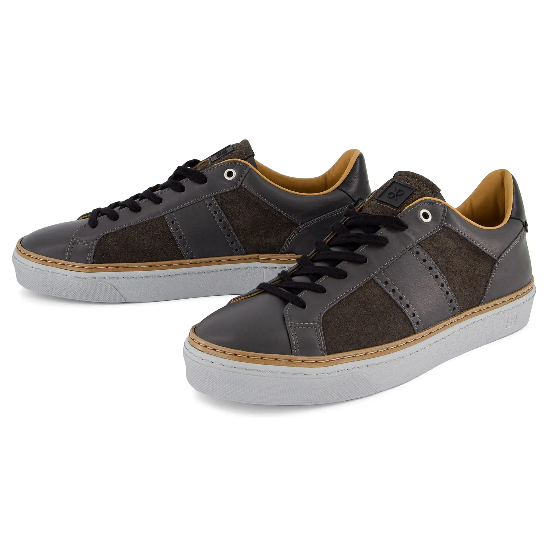 AVA MEN'S LEATHER SNEAKER - GREY