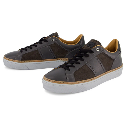 AVA MEN'S LEATHER SNEAKER - GREY