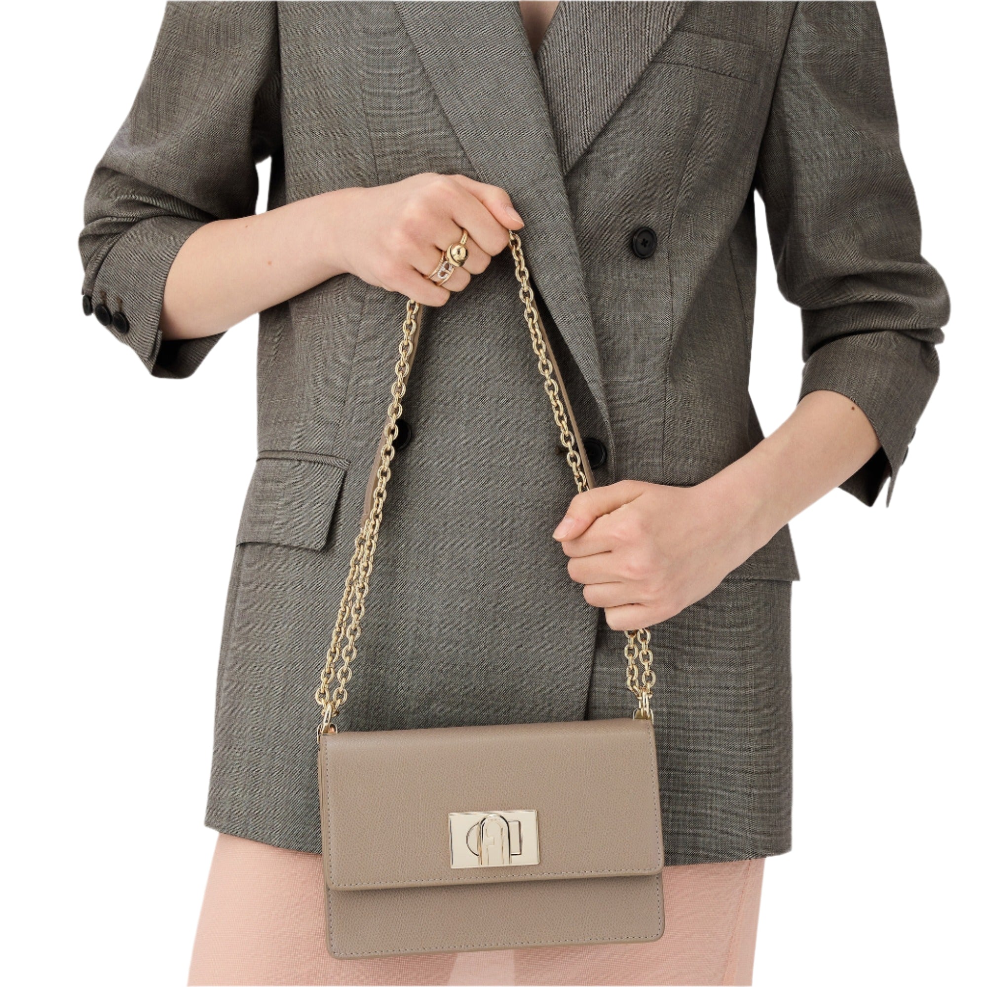FURLA 1927 CROSSBODY MINI BAG - STUCCO GRAY