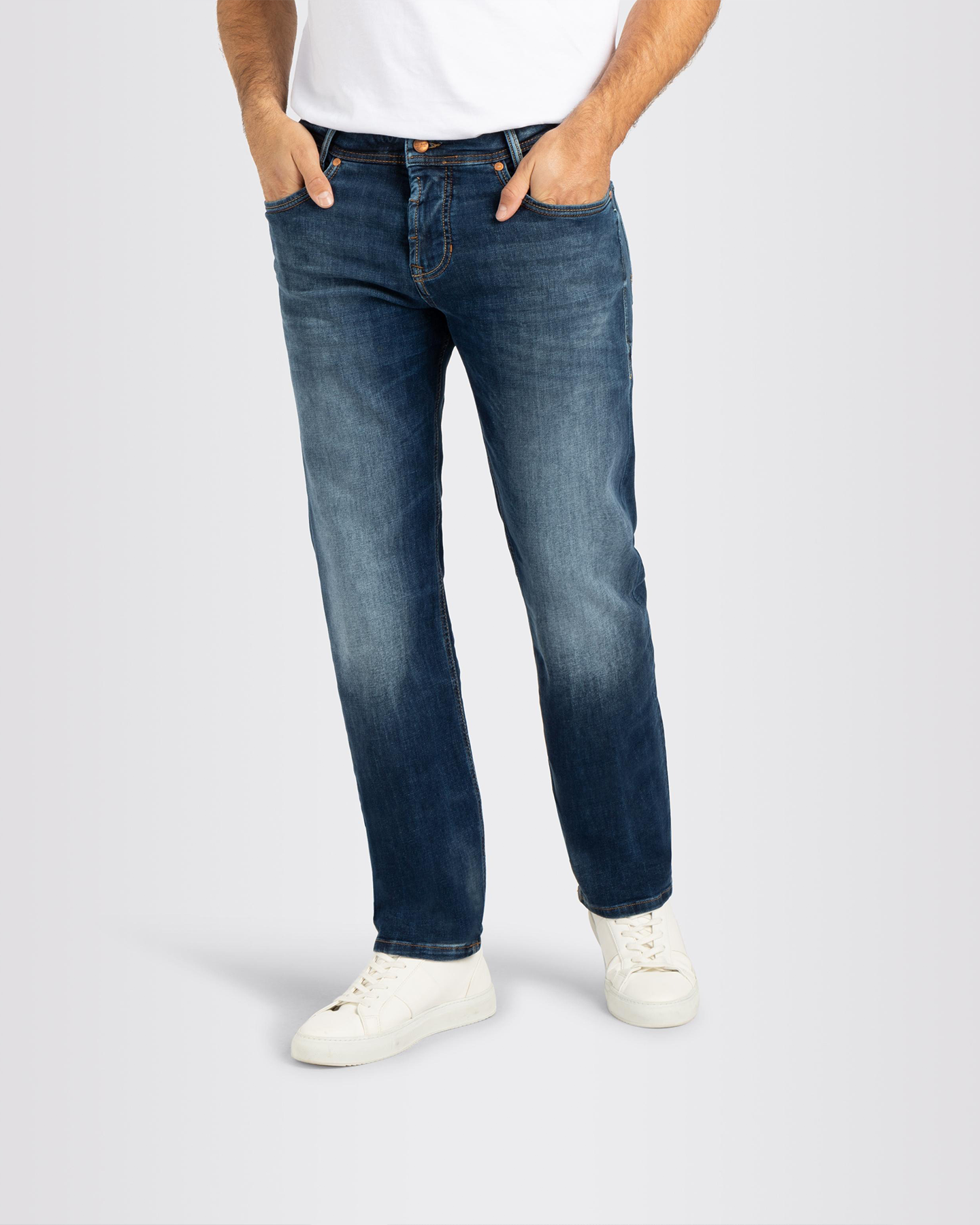 ATLAS FOR MEN - Men's Regular Fit Semi-Elastic Jeans - Men's Stretch Jeans - Straight Fit - Men's Pants - Available in Plus Sizes, Dark Blue