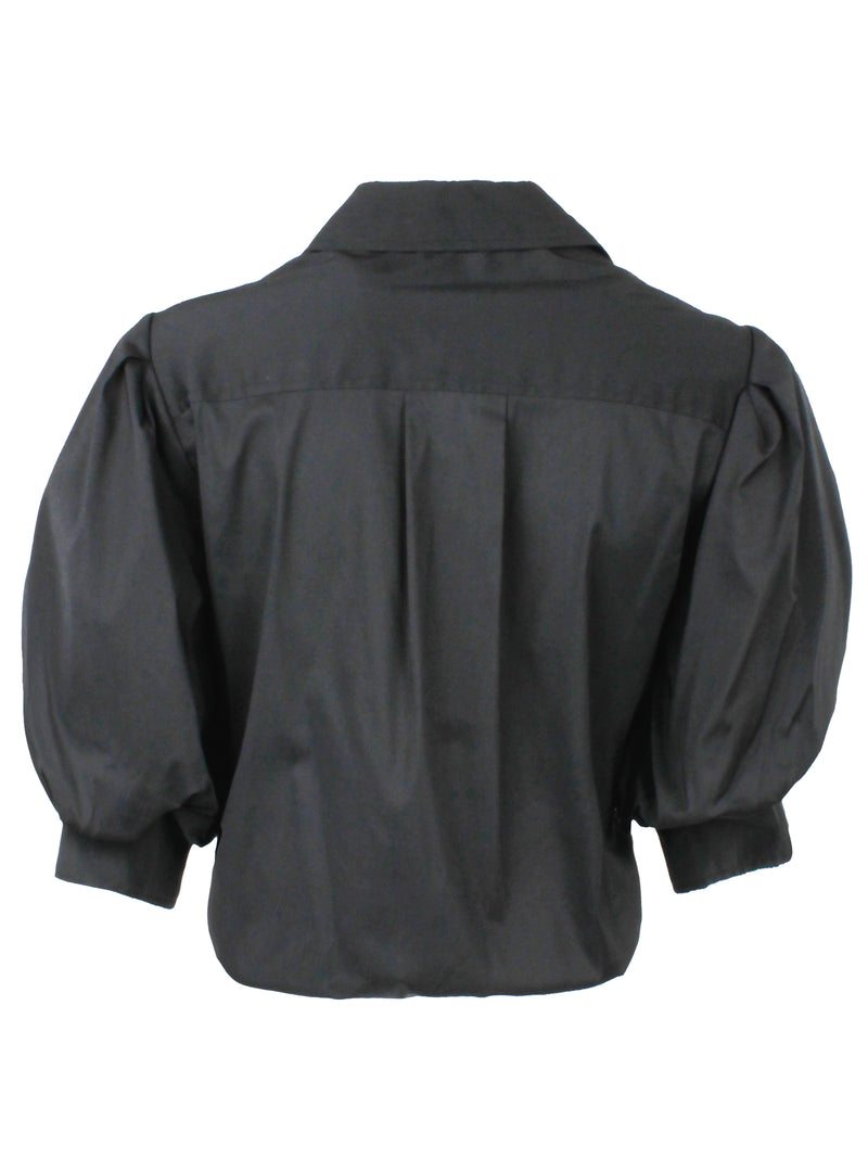 BOMBA SOLID SILKY POPLIN SHIRT - BLACK
