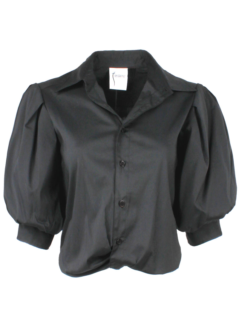 BOMBA SOLID SILKY POPLIN SHIRT - BLACK