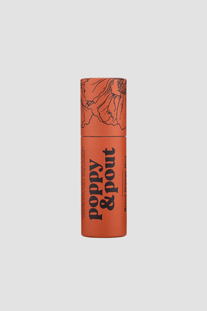 POPPY & POUT LIP BALM - BLOOD ORANGE MINT