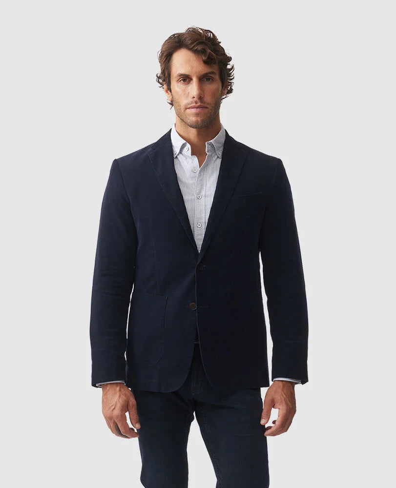 SAINT BATHANS COTTON SPORT COAT - NAVY