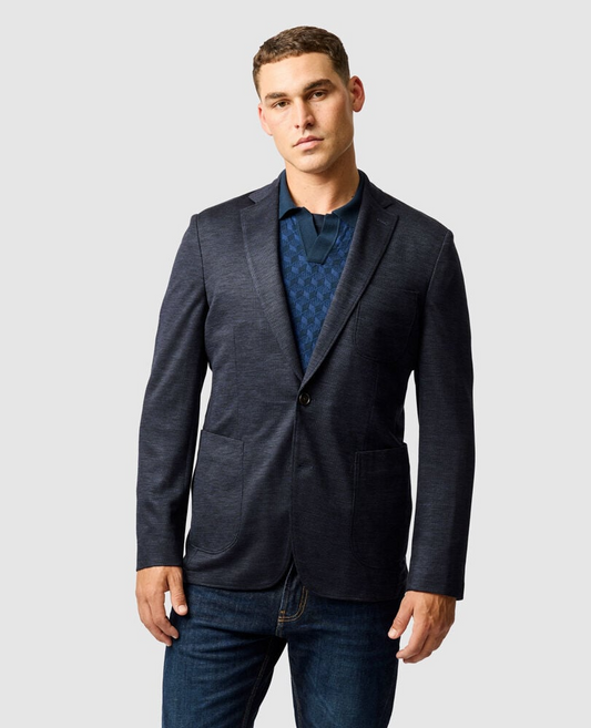 MOORFIELD WOOL BLEND SOFT COAT - INDIGO