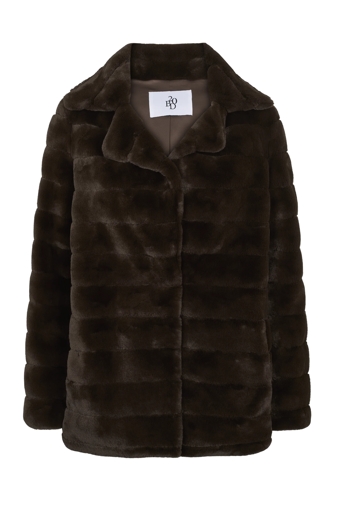 BAILEY FAUX FUR SHORT COAT - DARK BROWN