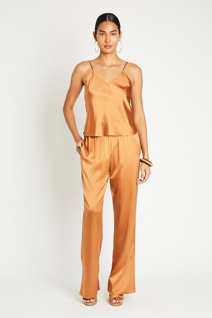LIZ SILK PANT - COPPER