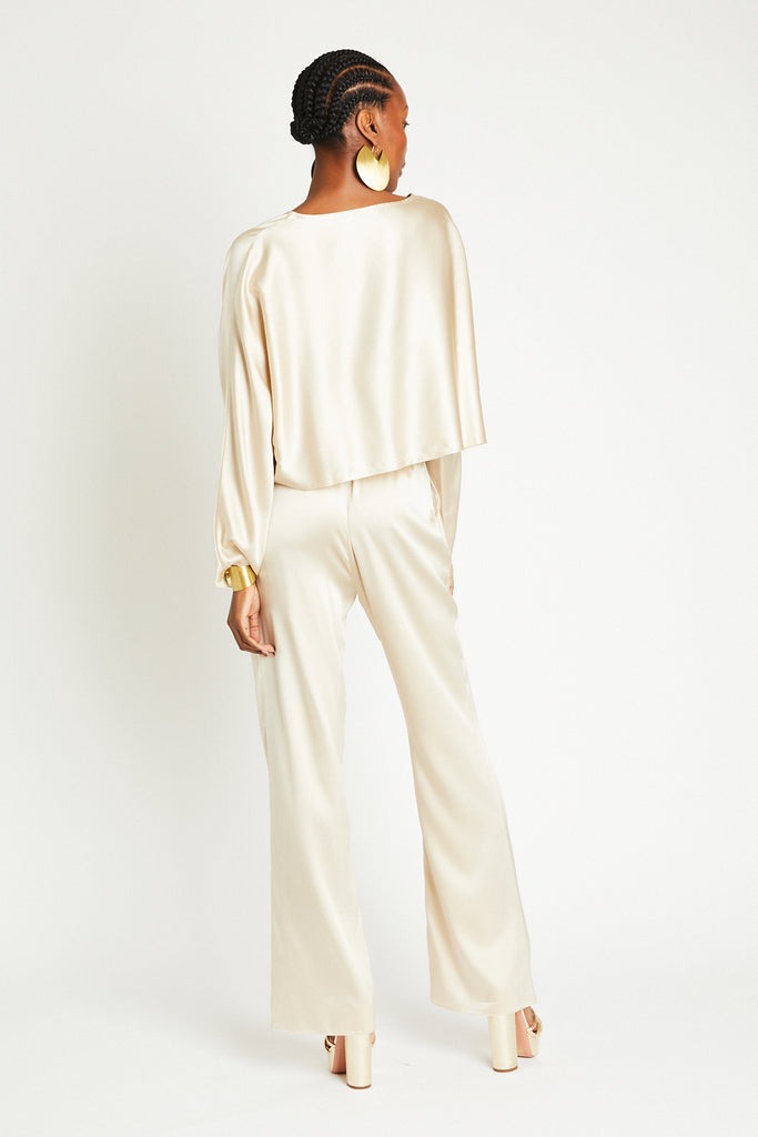 LIZ SILK PANT - LATTE