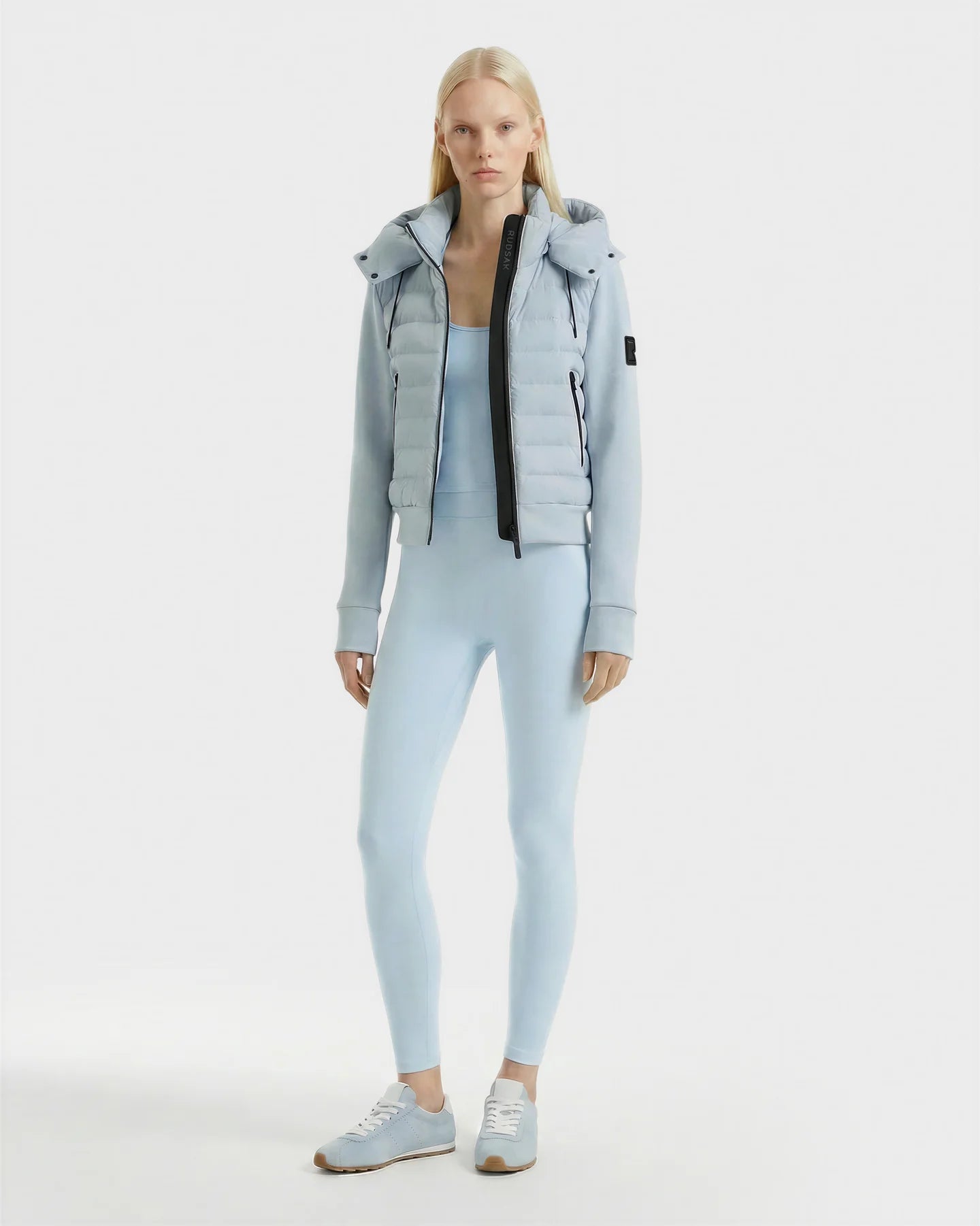CASSA LIGHT QUILTED JACKET WITH THUMBHOLES - POWDER BLUE