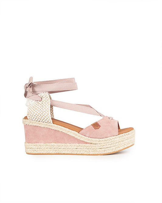 VALDES SUEDE WEDGE SANDAL - ROSA