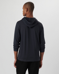 UV30 HOODED KNIT PULLOVER - CAVIAR