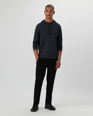 UV30 HOODED KNIT PULLOVER - CAVIAR