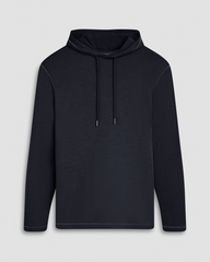 UV30 HOODED KNIT PULLOVER - CAVIAR