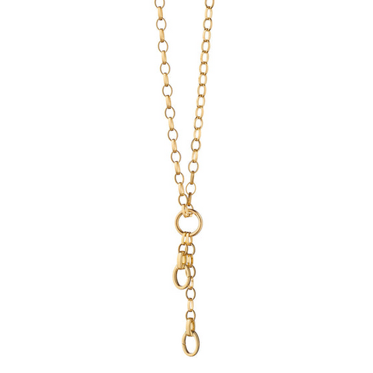 18K YELLOW GOLD 2 CHARM ENHANCER CHAIN NECKLACE