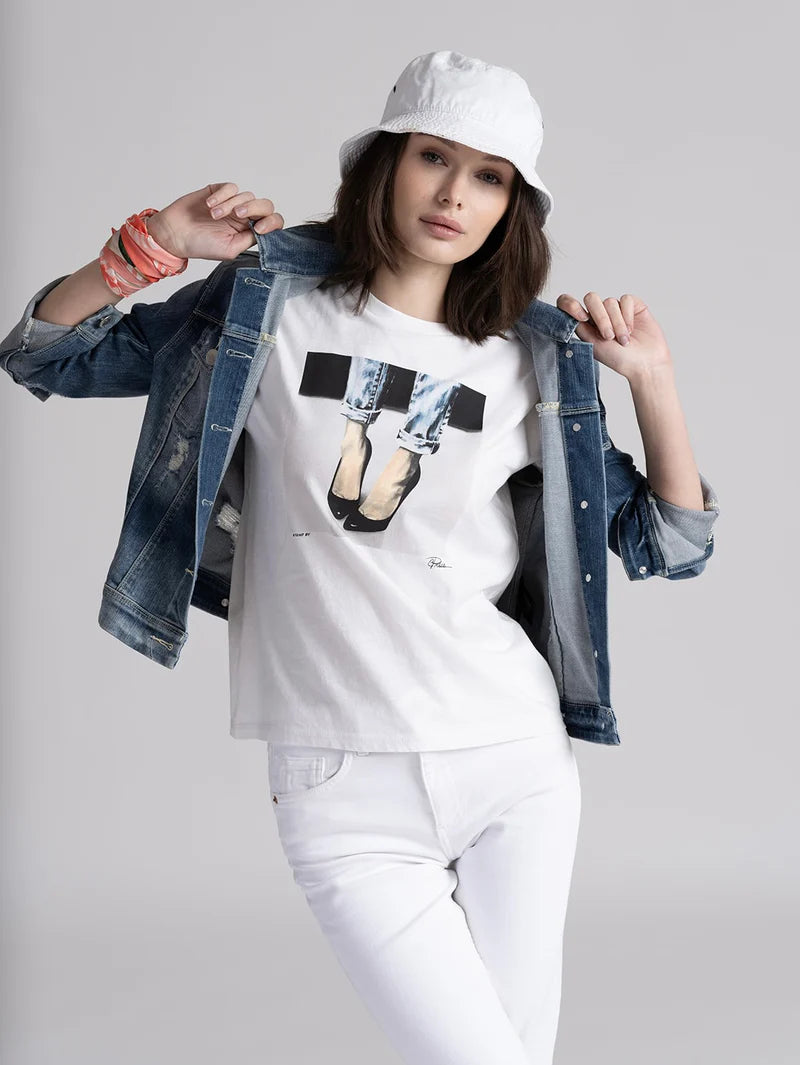 STAND BY MUSHIE TEE - WORN WHITE COLOR