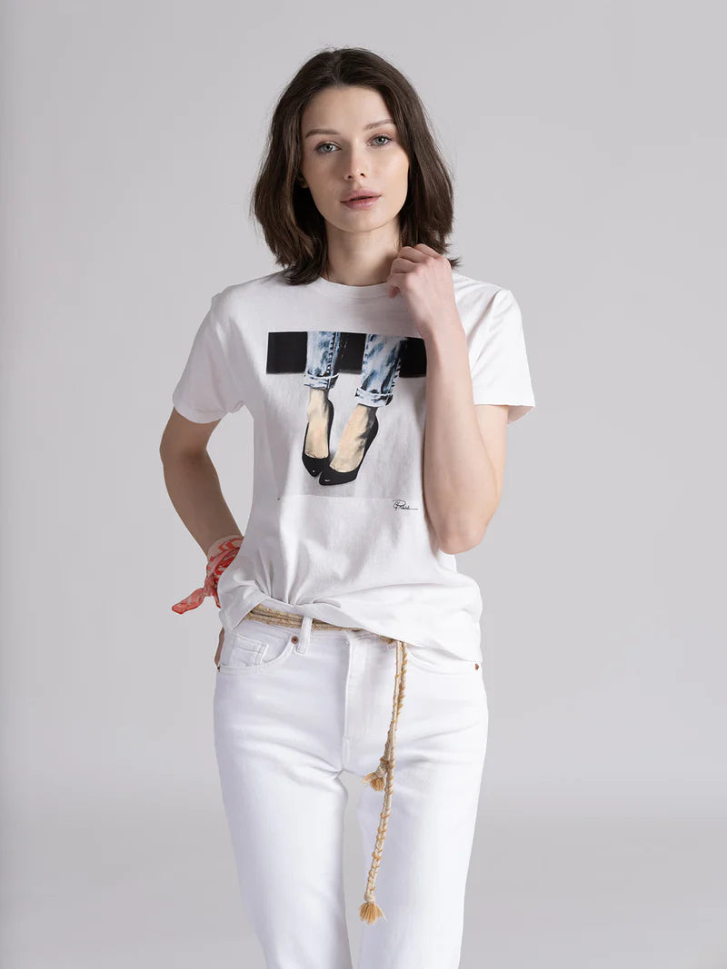 STAND BY MUSHIE TEE - WORN WHITE COLOR