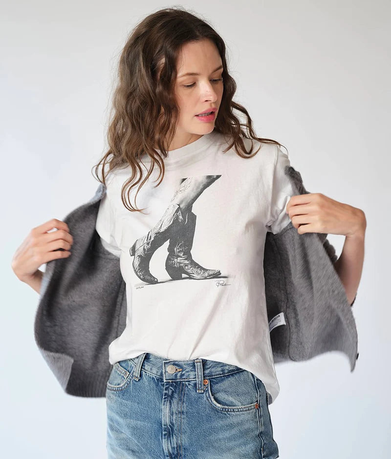 OUTLAW MUSHIE TEE - WORN WHITE