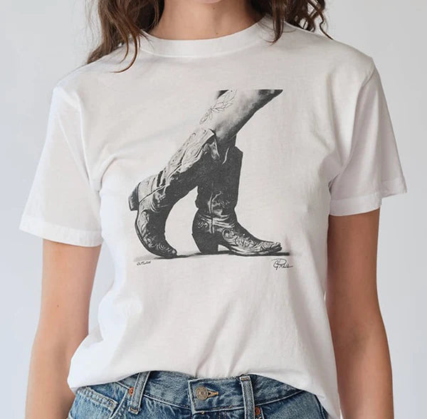 OUTLAW MUSHIE TEE - WORN WHITE