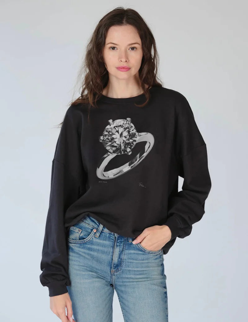 BEST FRIEND COZY SWEATSHIRT - WORN BLACK