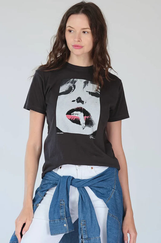 LITTLE HABITS MUSHIE TEE - WORN BLACK HIGHLIGHT COLOR