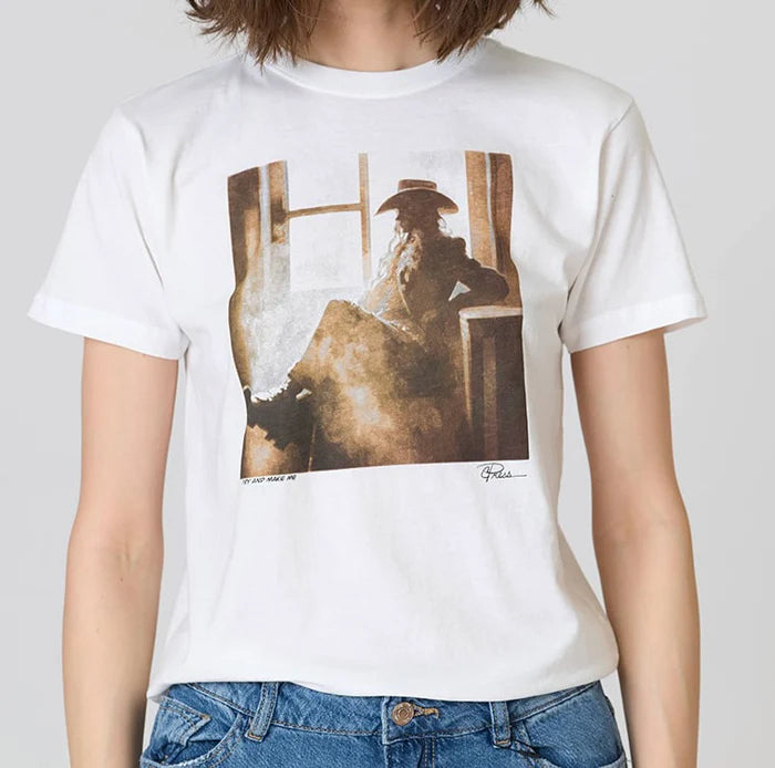 TRY AND MAKE ME MUSHIE TEE - WORN WHITE COLOR