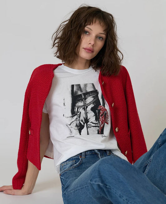 UNDER DRESSED MUSHIE TEE - WORN WHITE HIGHLIGHT COLOR