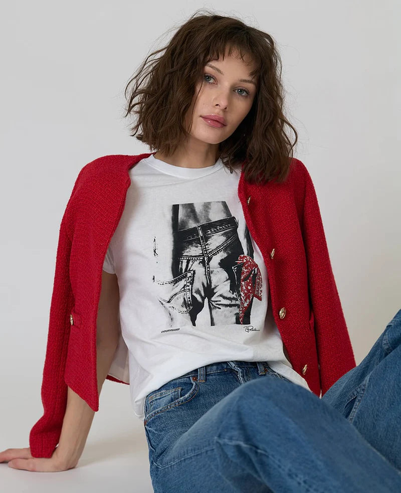 UNDER DRESSED MUSHIE TEE - WORN WHITE HIGHLIGHT COLOR