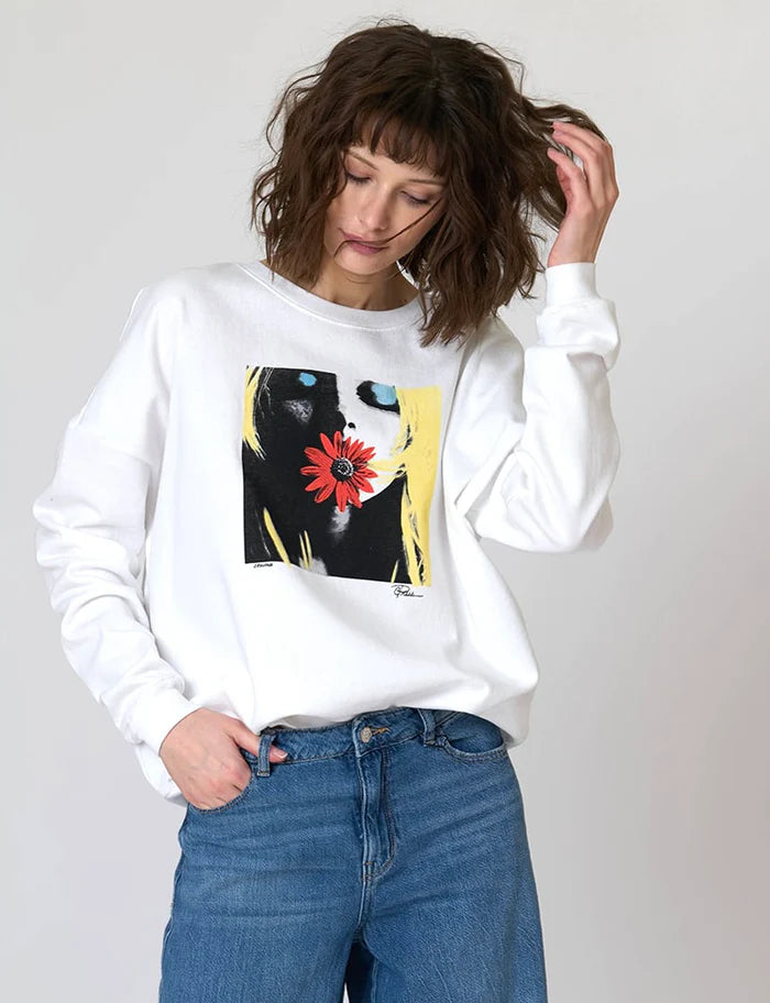 CRAVING COZY SWEATSHIRT - WORN WHITE