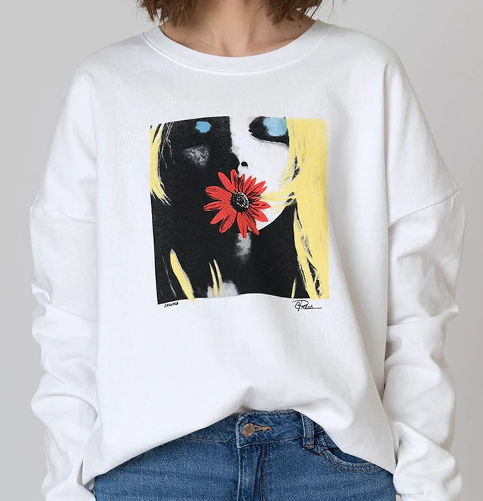 CRAVING COZY SWEATSHIRT - WORN WHITE
