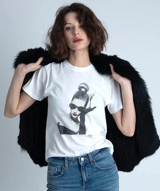 EXTRA DIRTY MUSHIE TEE - WORN WHITE HIGHLIGHT COLOR