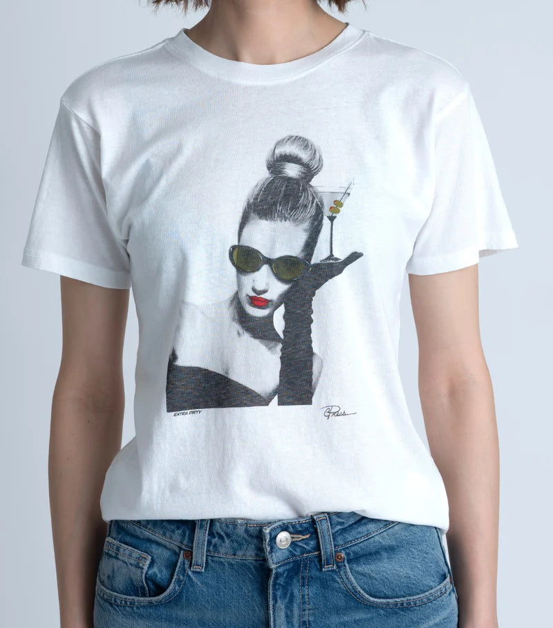 EXTRA DIRTY MUSHIE TEE - WORN WHITE HIGHLIGHT COLOR