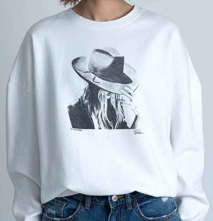 ON THE VERGE COZY SWEATSHIRT - WORN WHITE