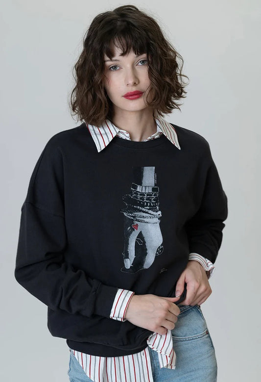 ARM CANDY COZY SWEATSHIRT - WORN BLACK HIGHLIGHT