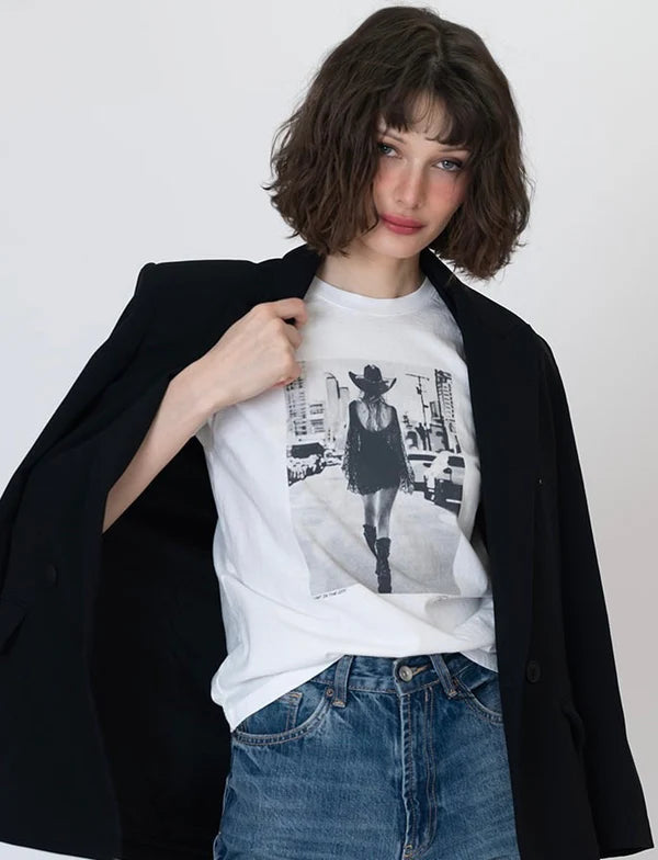 LOST IN THE CITY MUSHIE TEE-WHITE