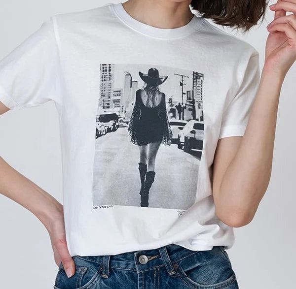 LOST IN THE CITY MUSHIE TEE-WHITE