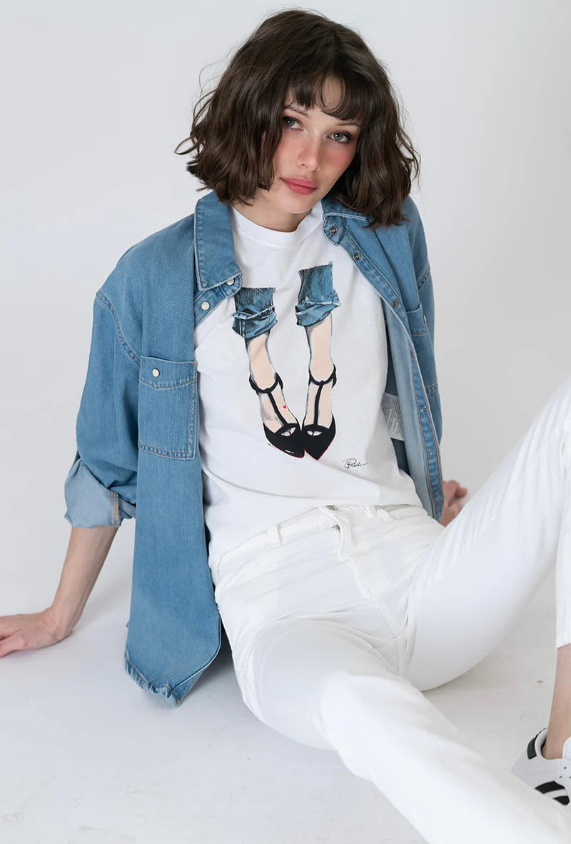 DOWNTOWN MUSHIE TEE - WORN WHITE
