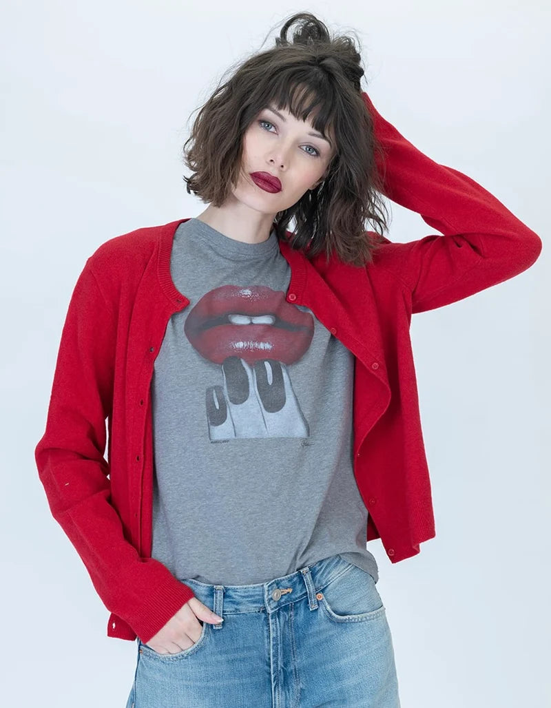 MANICURED MUSHIE TEE - GREY HEATHER