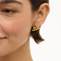 OPHELIA FEATHER TRIANGLE STUD EARRINGS
