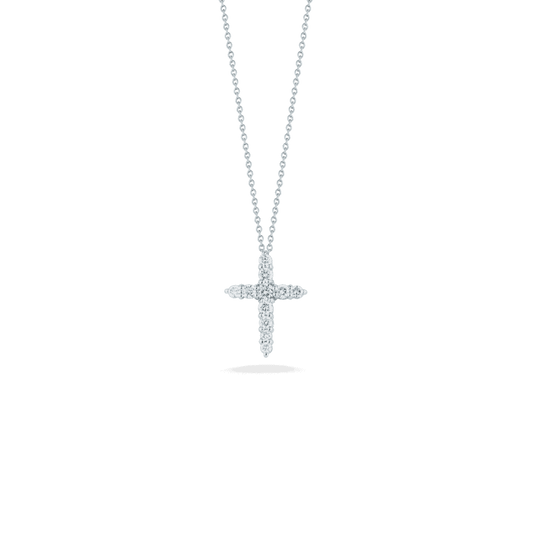 18K WG DIAMOND CROSS NECKLACE