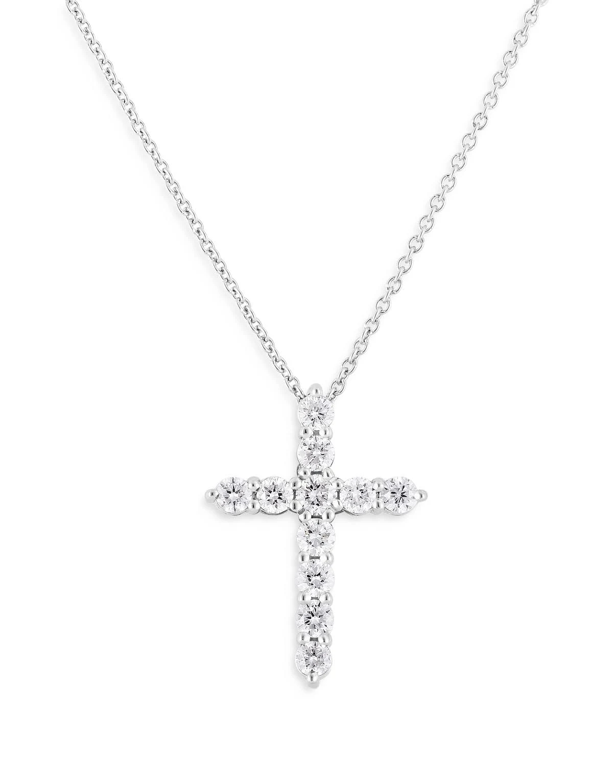 18K WG DIAMOND CROSS NECKLACE