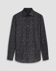 SOFT TOUCH FLORAL PRINT SHAPED FIT SHIRT - ANTHRACITE