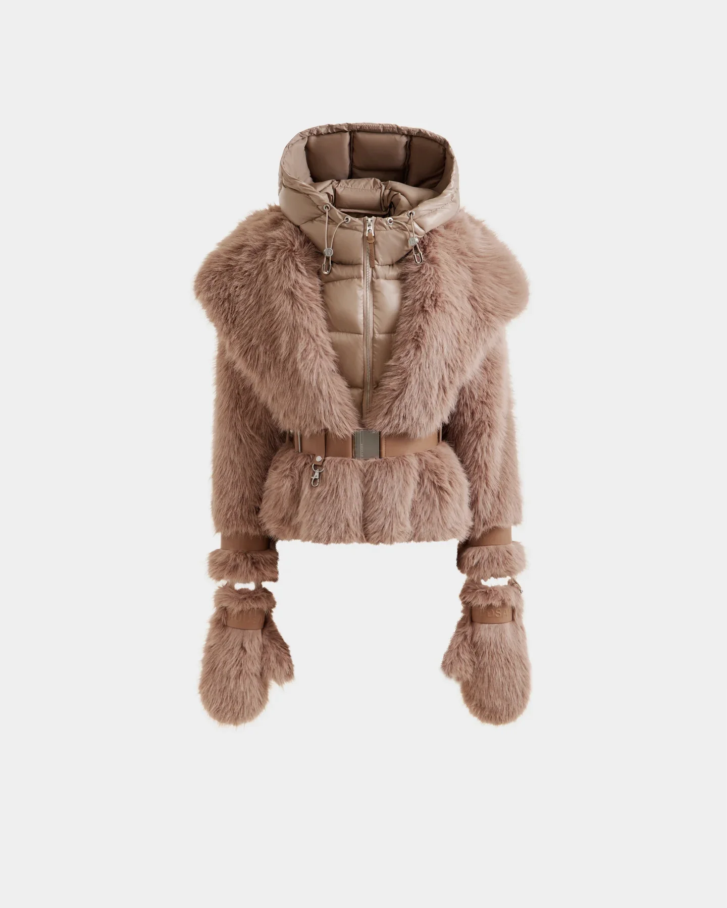 CHLOE FAUX FUR COAT - CAMEL