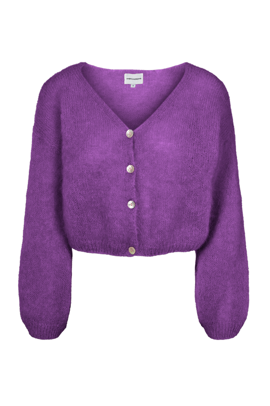 CORNELIA CROPPED CARDIGAN - DEEP PURPLE