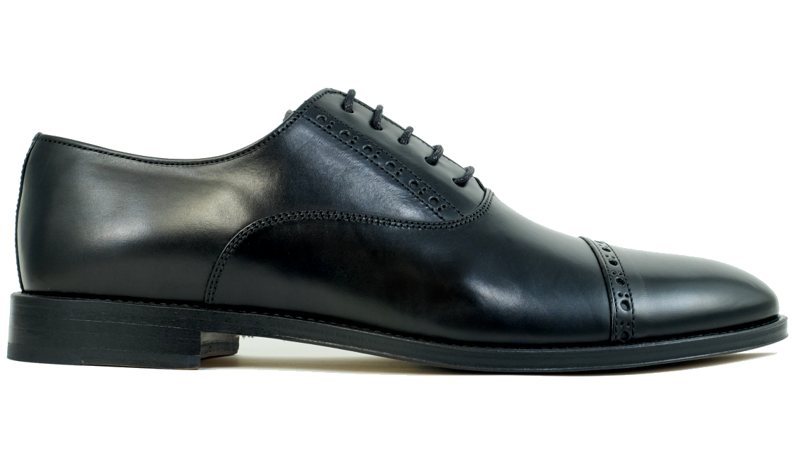 COXON PARMA LEATHER LACE UP SHOE - BLACK