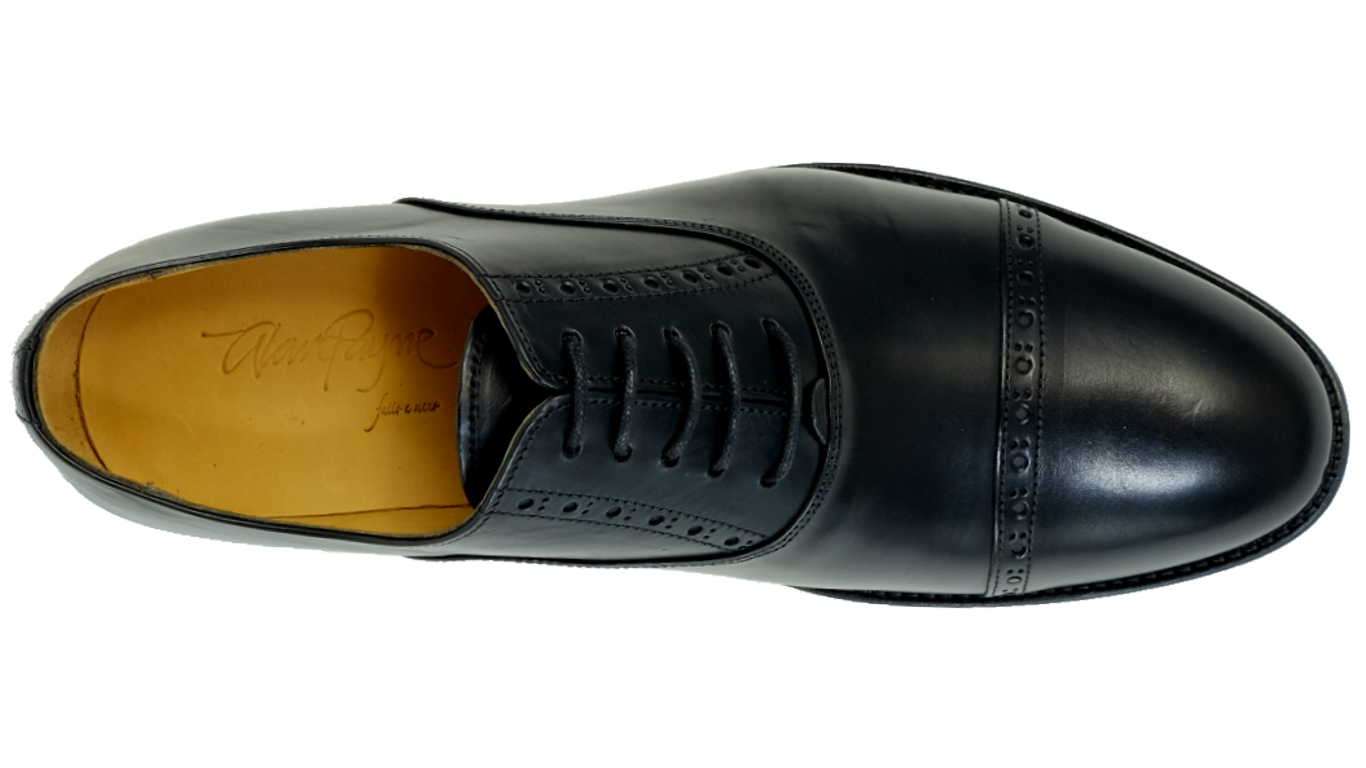 COXON PARMA LEATHER LACE UP SHOE - BLACK