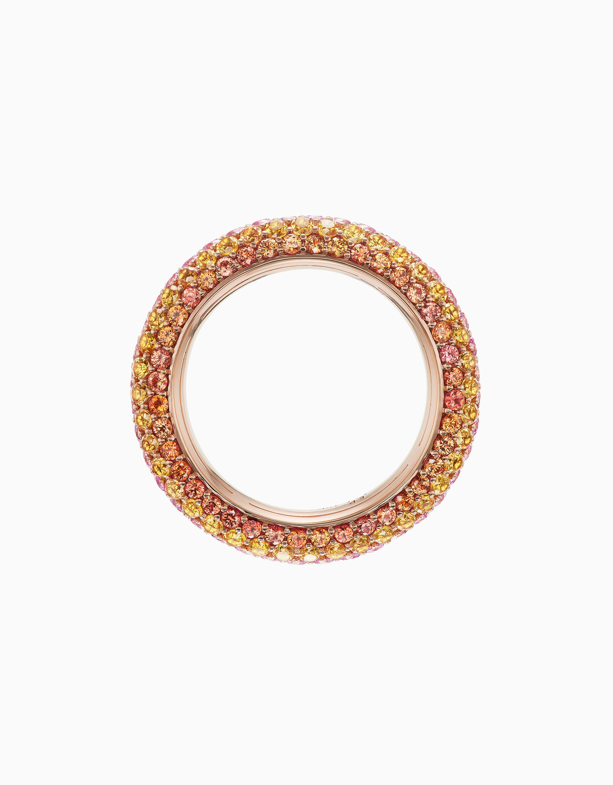 DESERT PUFFY BAND RING - PINK AND ORANGE SAPPHIRES